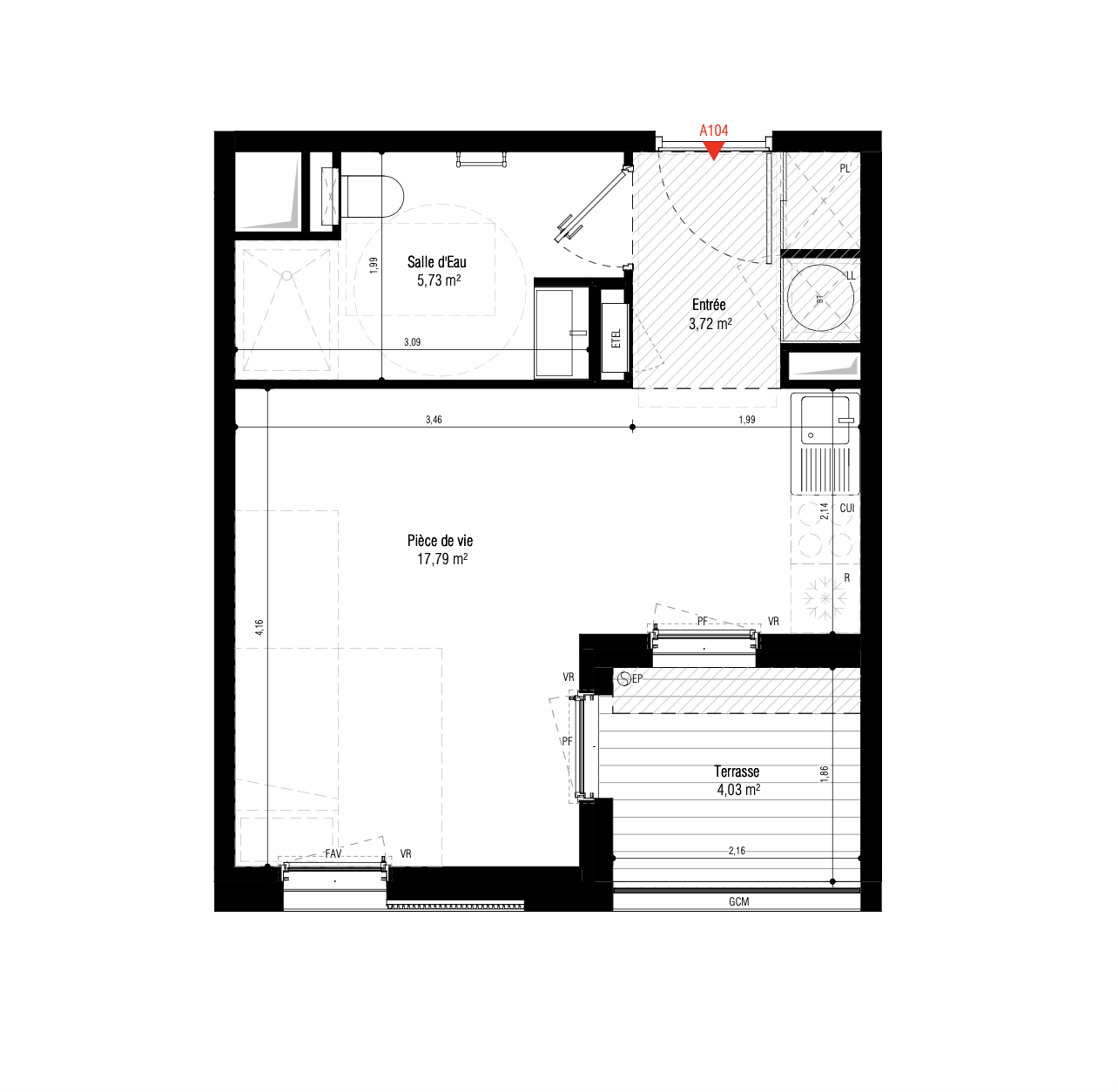 Vente Studio Suartello Ajaccio